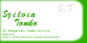 szilvia tomko business card